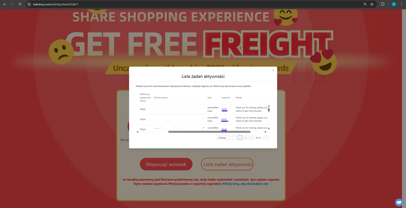 Tracking Kakobuy nagrody